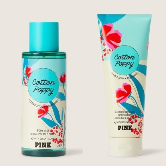 Victoria's Secret Other - Victoria Secret Cotton Poppy Body Lotion & Body Mist Spray Set Nwt